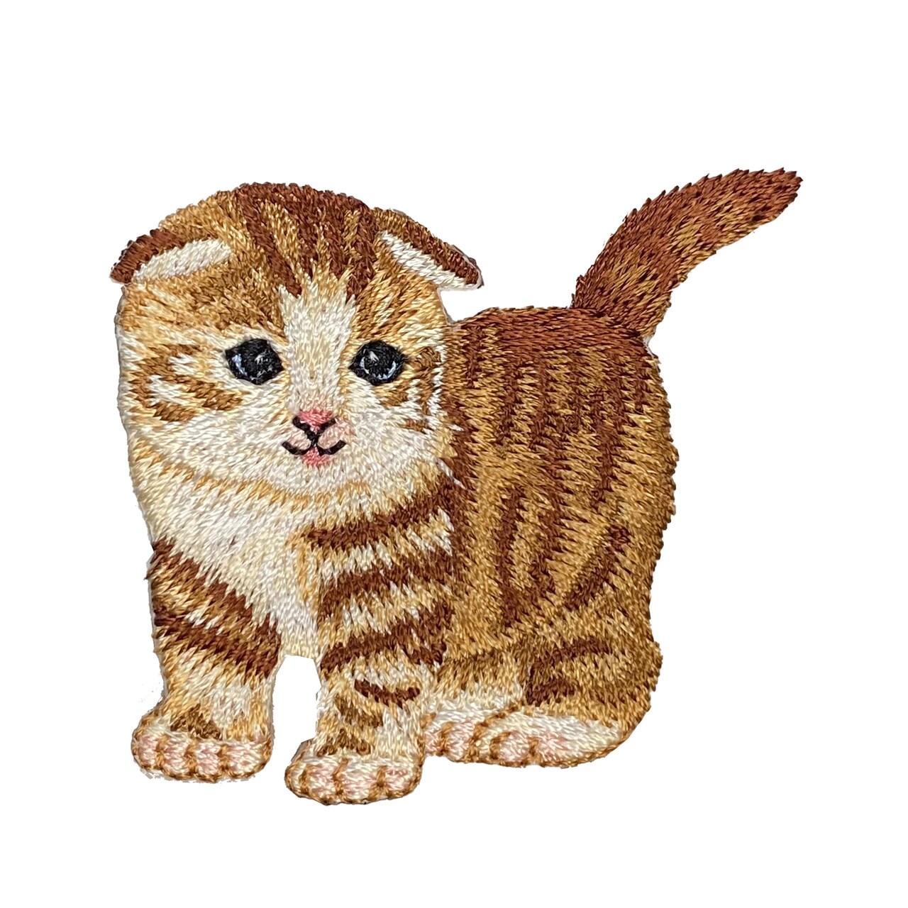 Scottish Fold Cat, Kitten, Realistic Pets, Embroidered, Iron on Patch